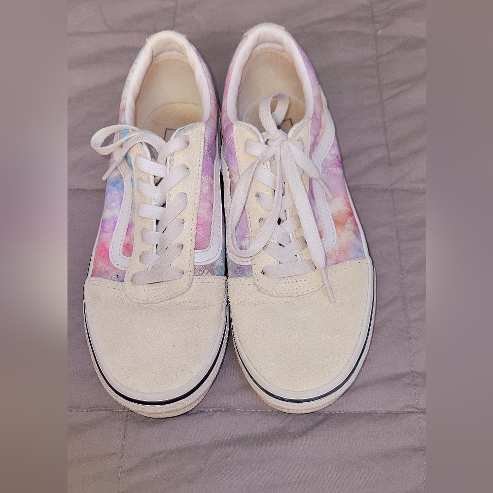 Girls Vans Ward tie dye heart lace up shoes size 4